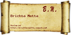 Brichta Metta névjegykártya